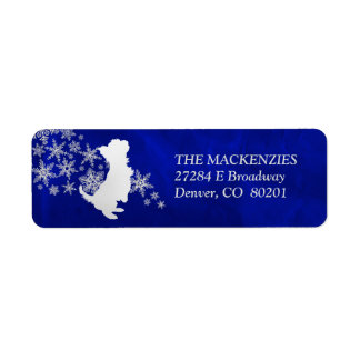 Blue Winter Yorkshire Terrier Return Address