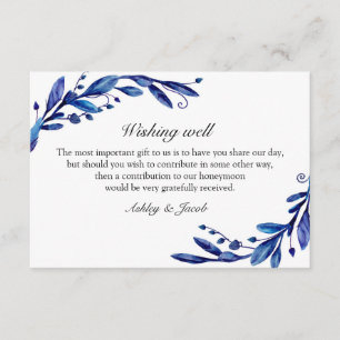 Blue wishing well. Winter wedding. Insert card