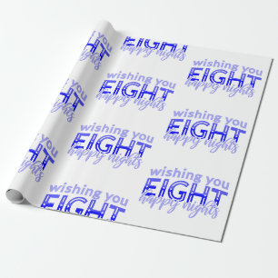 blue wishing you happy hanukkah wrapping paper