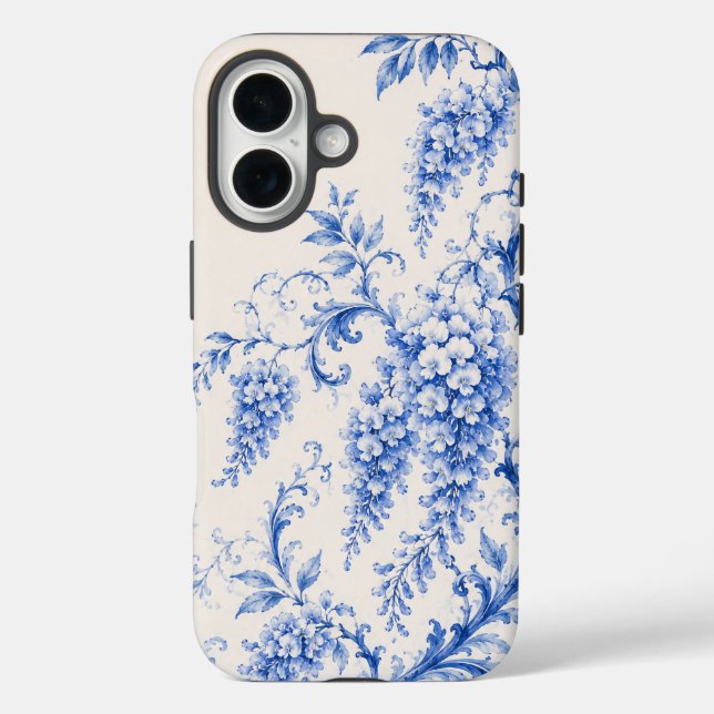 Blue Wisteria Floral Phone Case (Back)