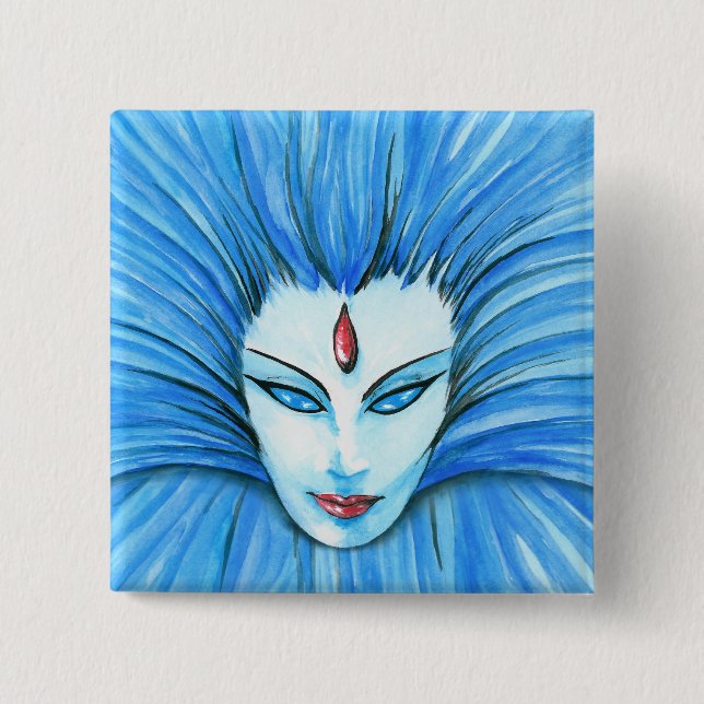 Blue Witch 15 Cm Square Badge (Front)