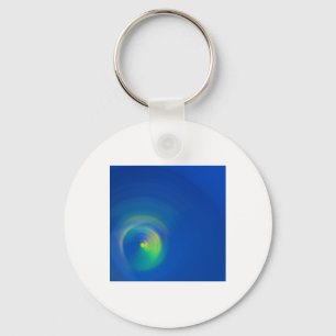 Blue With A Light Yellow Abstract Brushstroke 2 Key Ring