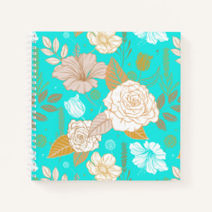 Blue with Beige Shades of Flower Notebook