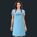 Blue with Black Letters:   Apron<br><div class="desc">This pretty blue apron is a handy thing to have in your kitchen.   Is blue not your colour?  Are the letters are too big and plain?  No problem.  You can make changes.  Customisable.  By Sharon Lee Hudson.</div>