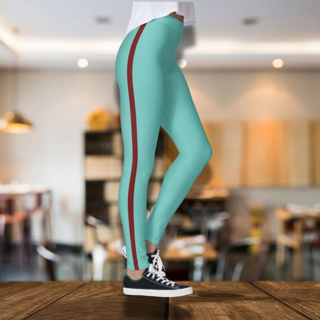 Blue with dark red stripe leggings (Creator Uploaded)