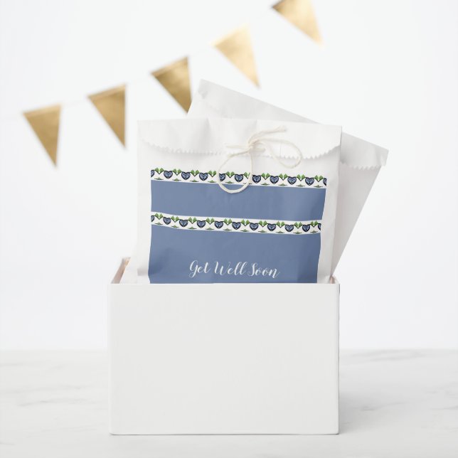 Blue With Decorative Pattern Favour Bags (Party)