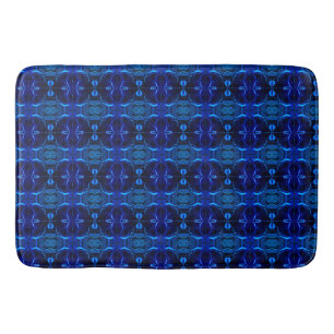 Blue with 'floating' intertwined strokes bath mat