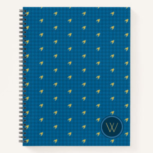 Blue with Gold Accent Houndstooth Notebook