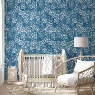 blue with white, blue, flowers, floral, rustic, fa wallpaper