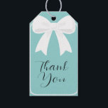Blue With White Bows Coquette Bridal Shower Gift Tags<br><div class="desc">Customise with any text.</div>