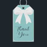 Blue With White Bows Coquette Bridal Shower Gift Tags<br><div class="desc">Customise with any text.</div>