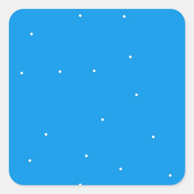 Blue with white dots accessories to customise square sticker (Front)
