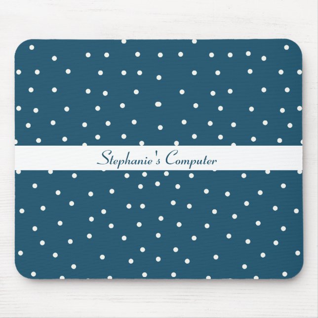 Blue with White Dots Mousepad (Front)