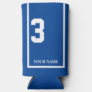 Blue with White Horse 3 Saddle Cloth Custom Seltzer Can Cooler