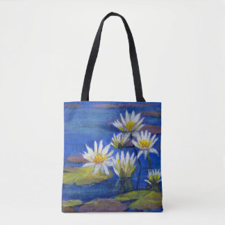 Blue with White Lily, Green with Pink Lily Tote