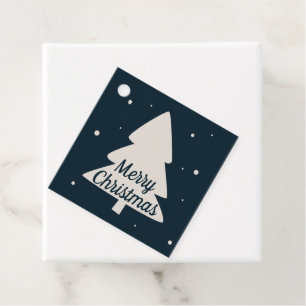 Blue with white pine and snowflakes Christmas tree Favour Tags