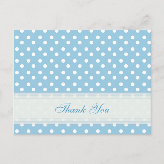 Blue with White Polka Dot Thank You Cards (Front)