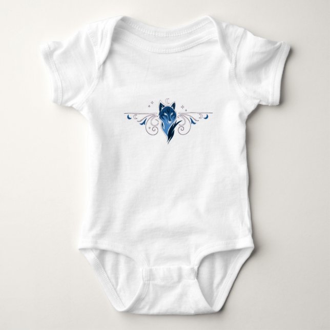 Blue wolf Baby Bodysuit (Front)
