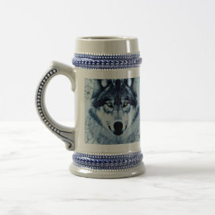 Blue Wolf Beer Stein