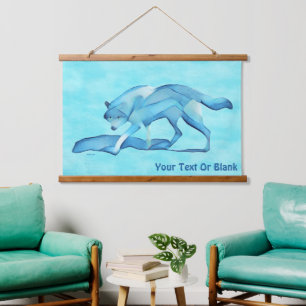 Blue Wolf On Snow Hanging Tapestry