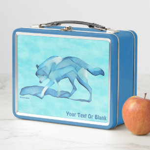 Blue Wolf On Snow Metal Lunch Box