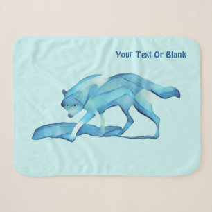 Blue Wolf On Snow Sherpa Blanket