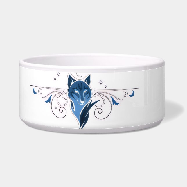 Blue wolf Pet Bowl (Front)