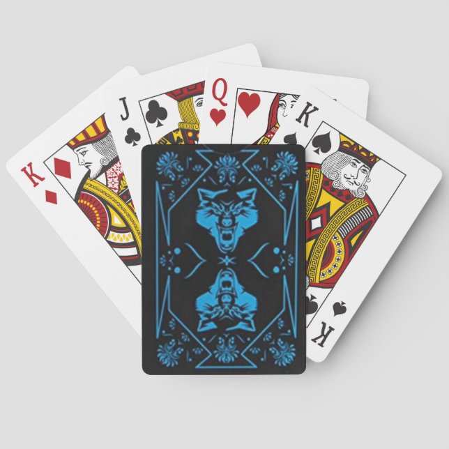 Blue wolf playing cards (Back)