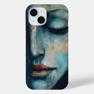 Blue Woman Abstract Art iPhone 15 Case