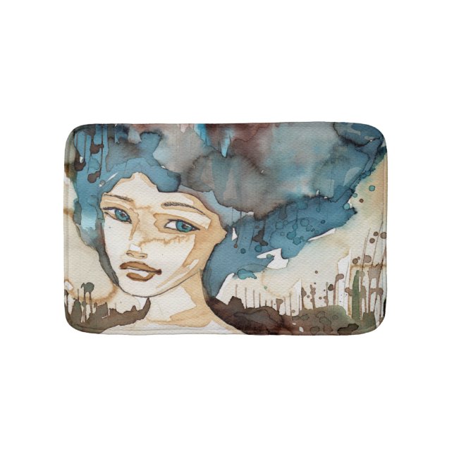 Blue Woman Bath Mat (Front)