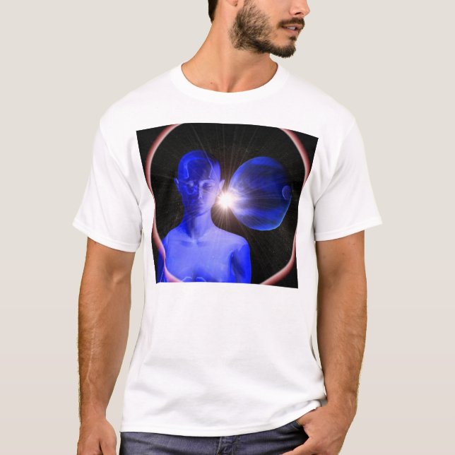 Blue Woman In Space T-Shirt (Front)