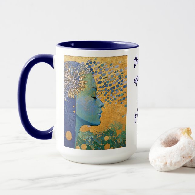 Blue Woman Let Go Of Control Mug (With Donut)