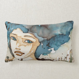 Blue Woman Lumbar Cushion