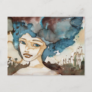 Blue Woman Postcard