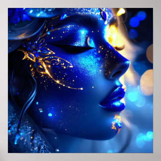 Blue Woman’s Face Poster