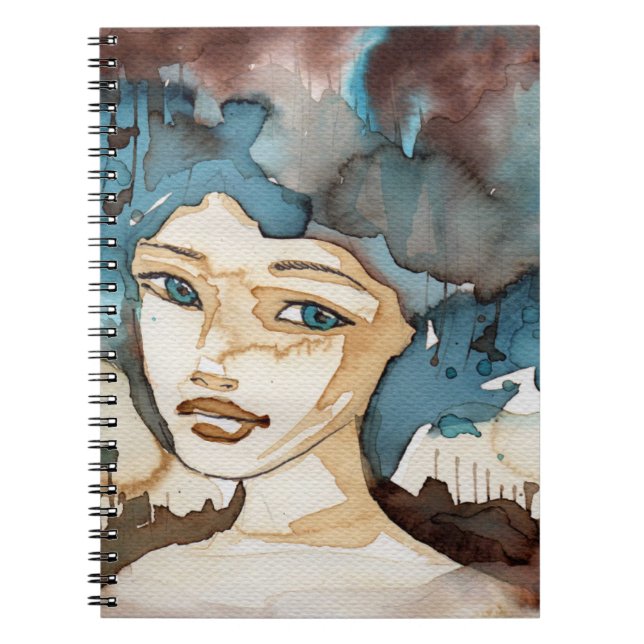 Blue Woman Spiral Notebook (Front)