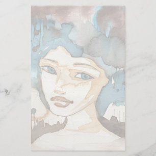 Blue Woman Stationery
