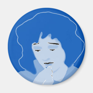 Blue woman swallows mifepristone magnet