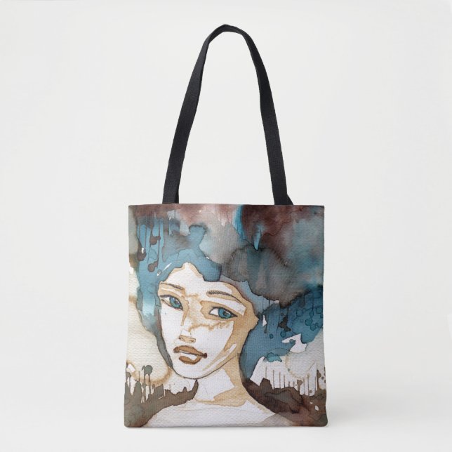 Blue Woman Tote Bag (Front)