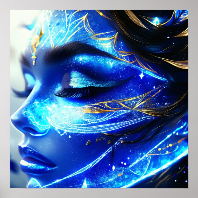 Blue Womans Face 2 Poster (Front)