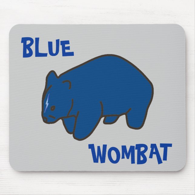Blue Wombat Mouse Pad (Front)