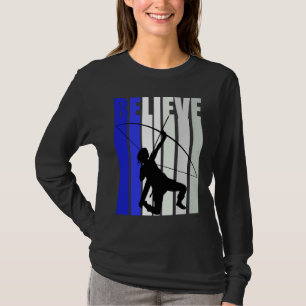 Blue Womens Believe Archery Inspirational Archer G T-Shirt