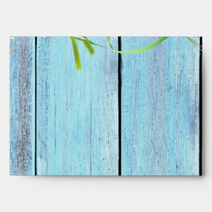 Blue Wood Beach Tropical Invitation Envelopes