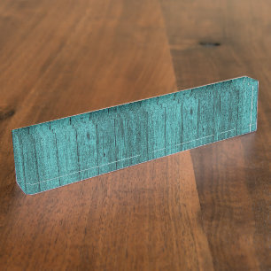 blue wood nameplate