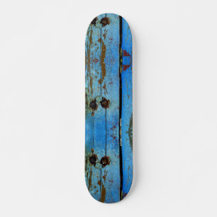 Blue wood skateboard. skateboard