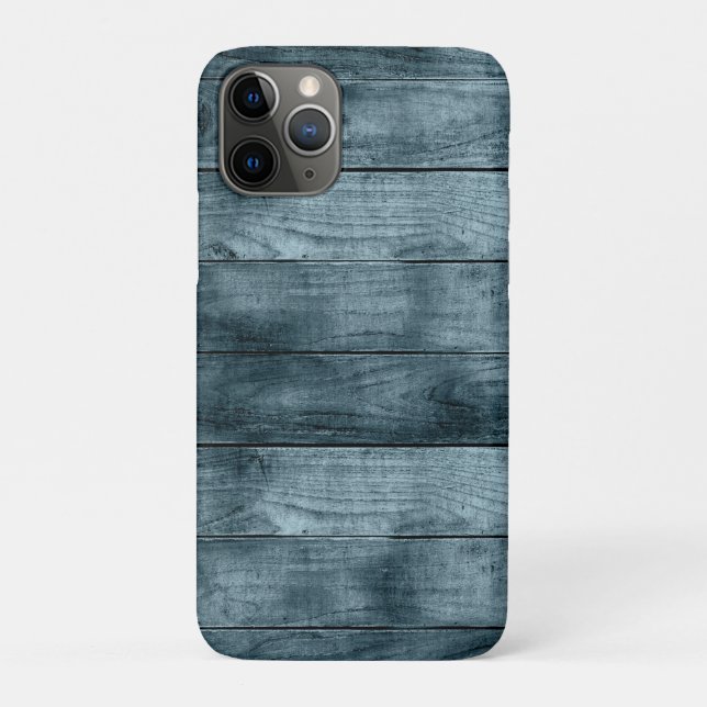 Blue Wooden Cabin Dark Shadows Rustic Carpentry Case-Mate iPhone Case (Back)