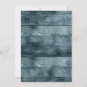 Blue Wooden Cabin Dark Shadows Rustic Carpentry Invitation