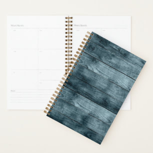 Blue Wooden Cabin Dark Shadows Rustic Carpentry Planner