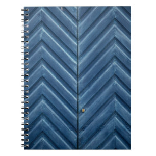 Blue wooden chevron wall notebook