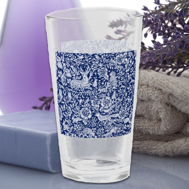 Blue Woodland Animal Botanical Floral Forest Glass (Creator Uploaded)